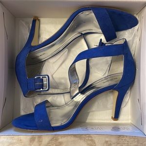 Blue suede heels 8